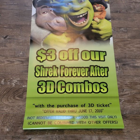 Original Shrek Forever After 3D Movie Theater Poster 24 x 67 inches HUGE - Picture 10 of 11
